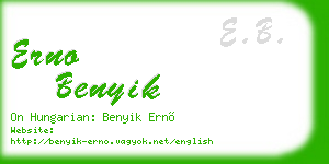 erno benyik business card