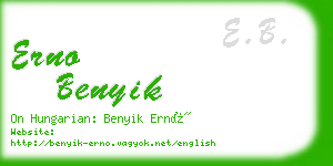 erno benyik business card